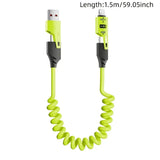 4-in-1 USB Cable with Spring-Back Cord