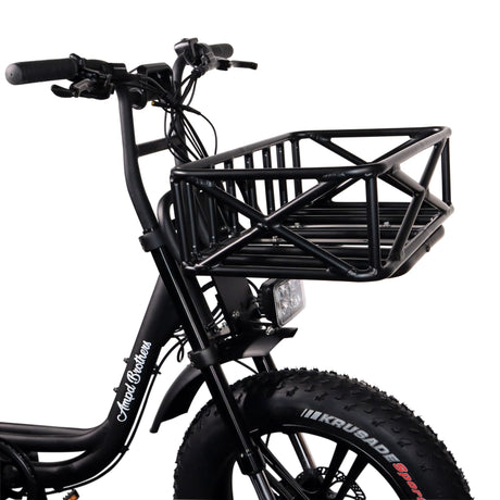 ACE E-Bike Front Cargo Rack & Basket System – Durable Aluminium, Matte Black