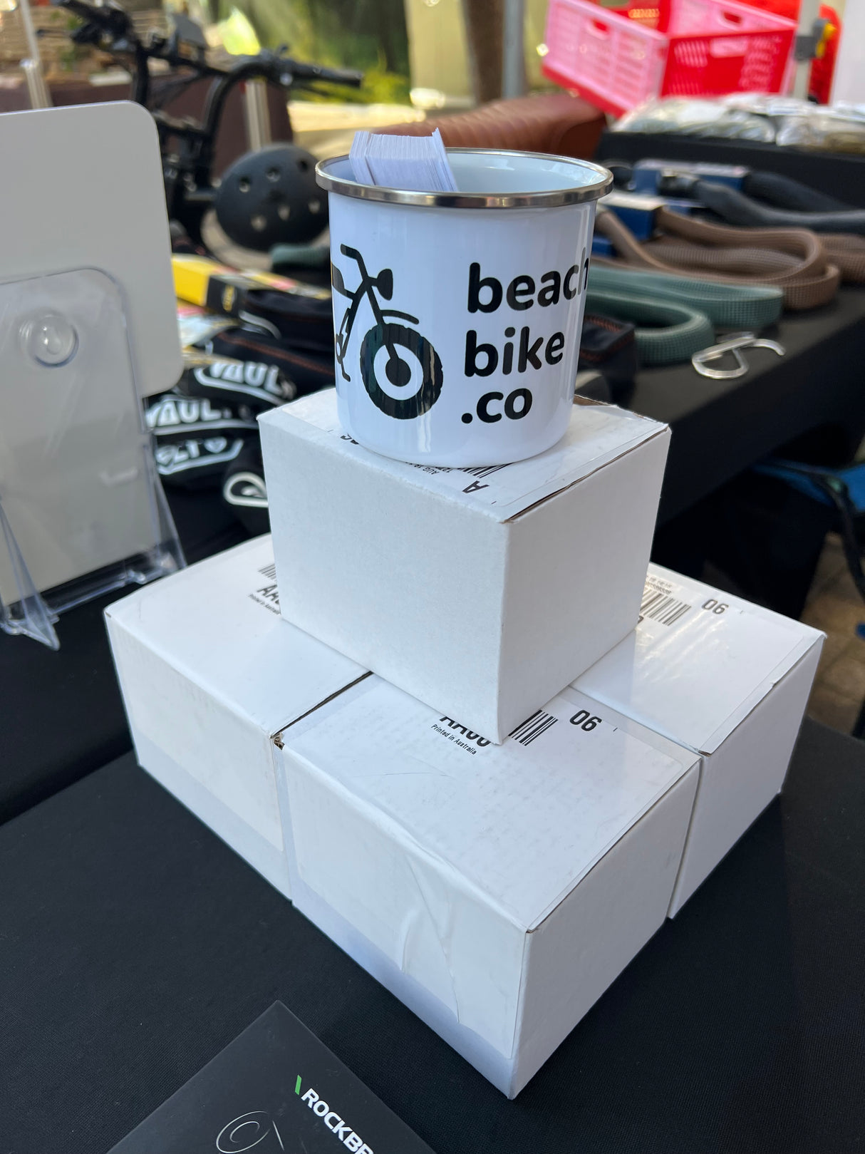 Beaches Bike Co Enamel Camping Mug