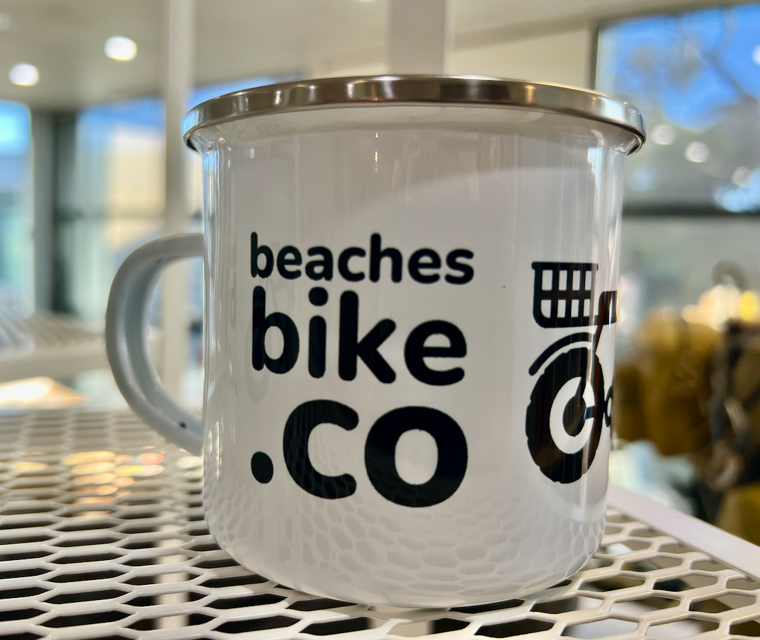 Beaches Bike Co Enamel Camping Mug