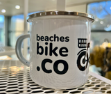 Beaches Bike Co Enamel Camping Mug