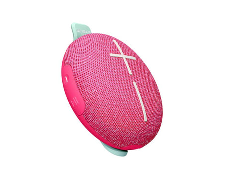 Ultimate Ears MINIROLL Pink Portable Bluetooth Speaker, Waterproof, Long-Lasting Battery, Bike Clippable!