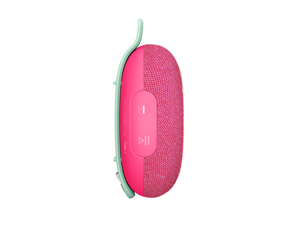 Ultimate Ears MINIROLL Pink Portable Bluetooth Speaker, Waterproof, Long-Lasting Battery, Bike Clippable!