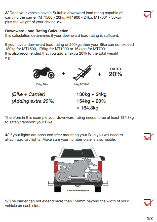Mo-Tow 1.9M Heavy Duty Motocross Motorcycle Tow Hitch Bike Carrier
