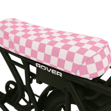 Vibrant Bubblegum Checkered E-Bike Seat Cover: DiroDi, Stator, Fatboy, Ampd Bros