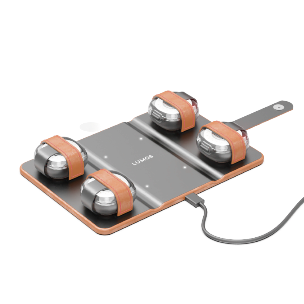 Lumos Firefly Quad Charging Mat: Portable, Smart, Safe, Simultaneous 4-Light Charging