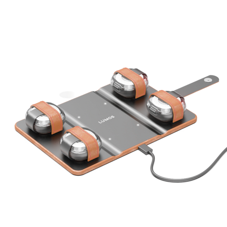 Lumos Firefly Quad Charging Mat: Portable, Smart, Safe, Simultaneous 4-Light Charging