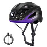 ROCKBROS USB-C Rechargeable Cycling Safety Helmet with Integrated Warning Lights