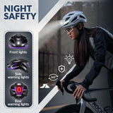 ROCKBROS USB-C Rechargeable Cycling Safety Helmet with Integrated Warning Lights
