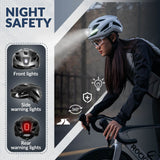 ROCKBROS USB-C Rechargeable Cycling Safety Helmet with Integrated Warning Lights