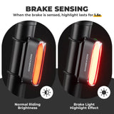 ROCKBROS Magnetic Smart Tail Light with Brake Sensing IPX6 Waterproof