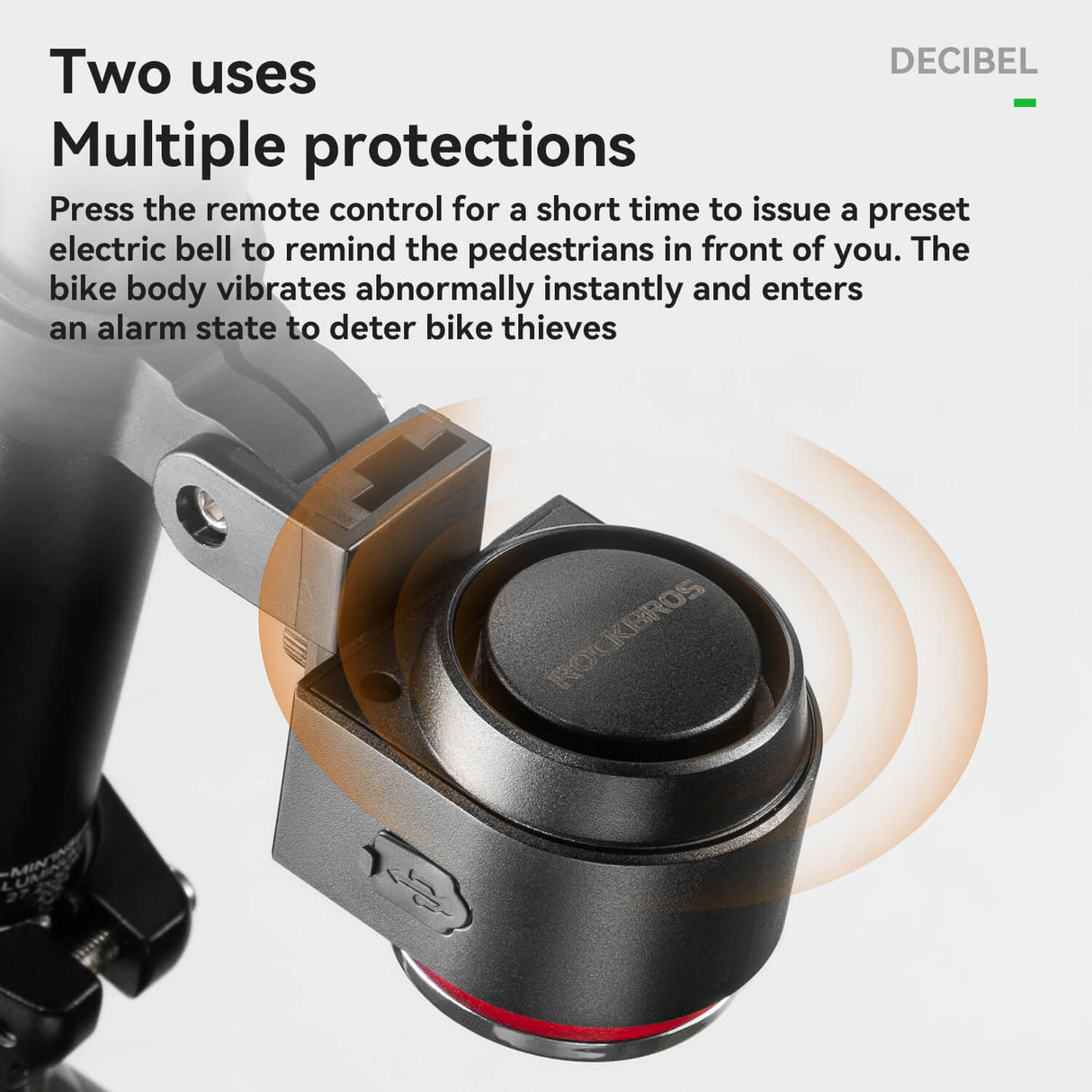 ROCKBROS Wireless Remote Bicycle Tail Light: Anti-Theft Alarm, Horn, Cycling Safety