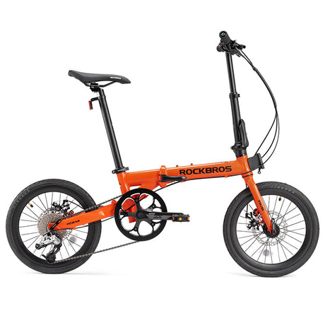 ROCKBROS ACS 16-inch Folding Bike: 9-Speed, Disc Brakes, Lightweight Urban Commuter