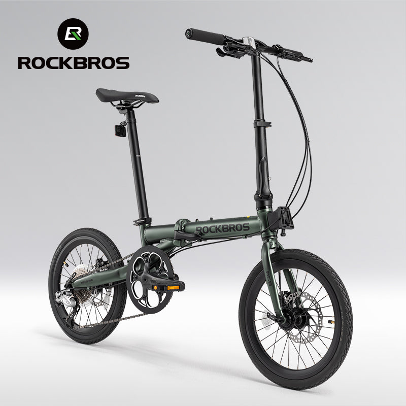 ROCKBROS ACS 16-inch Folding Bike: 9-Speed, Disc Brakes, Lightweight Urban Commuter