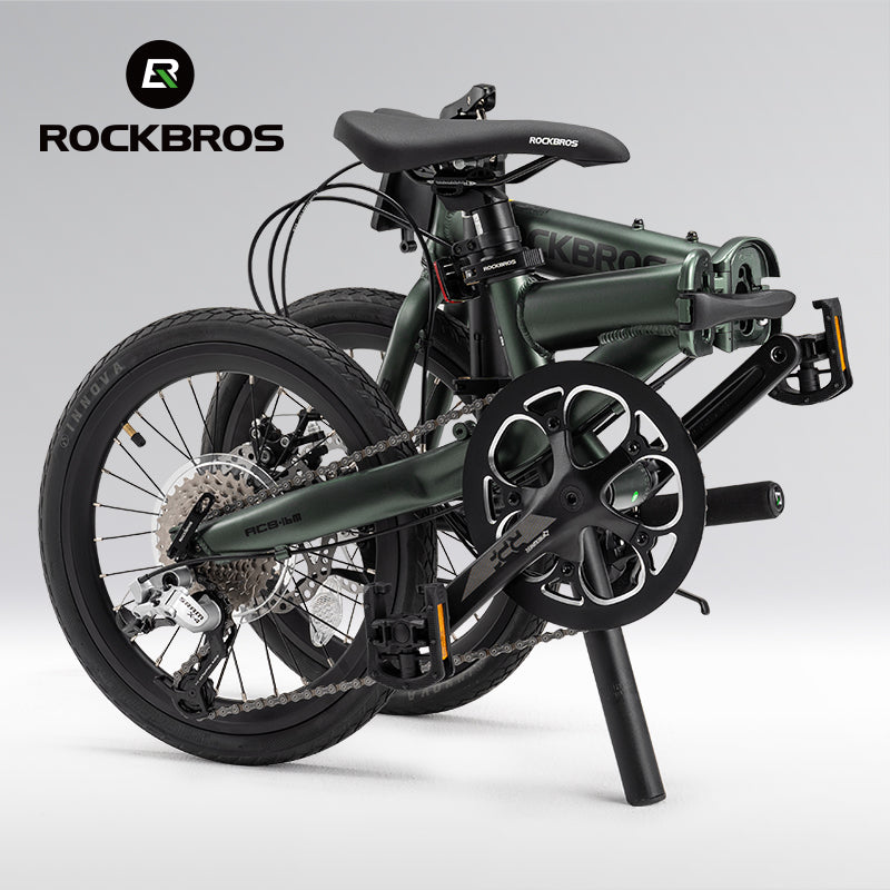 ROCKBROS ACS 16-inch Folding Bike: 9-Speed, Disc Brakes, Lightweight Urban Commuter