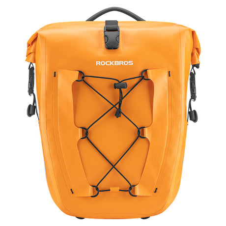 ROCKBROS 25L Waterproof Roll-Top Bicycle Saddlebag with Quick-Release Rack Mount
