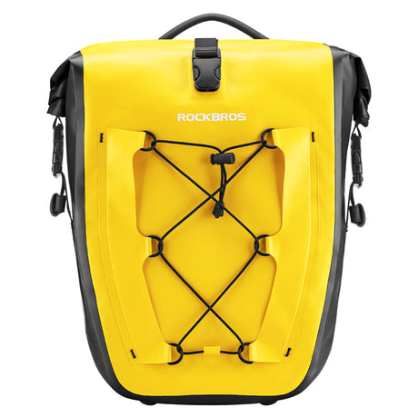 ROCKBROS 25L Waterproof Roll-Top Bicycle Saddlebag with Quick-Release Rack Mount