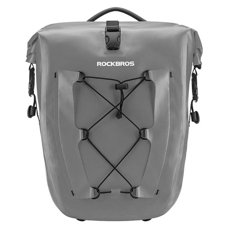 ROCKBROS 25L Waterproof Roll-Top Bicycle Saddlebag with Quick-Release Rack Mount