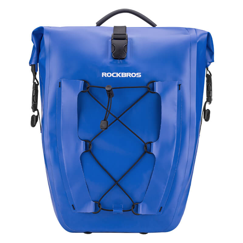 ROCKBROS 25L Waterproof Roll-Top Bicycle Saddlebag with Quick-Release Rack Mount