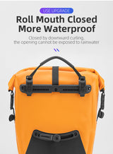 ROCKBROS 25L Waterproof Roll-Top Bicycle Saddlebag with Quick-Release Rack Mount