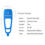 ROCKBROS 90dB Electric Bike Bell: Loud, Waterproof, 3 Tone Modes, Easy Fit