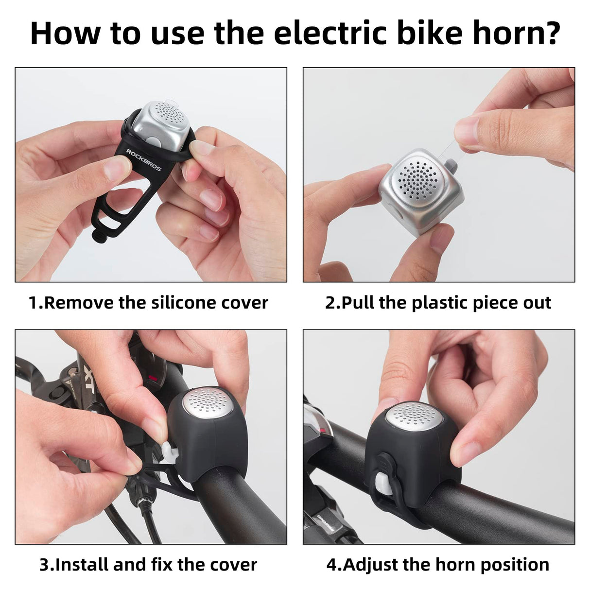 ROCKBROS 90dB Electric Bike Bell: Loud, Waterproof, 3 Tone Modes, Easy Fit