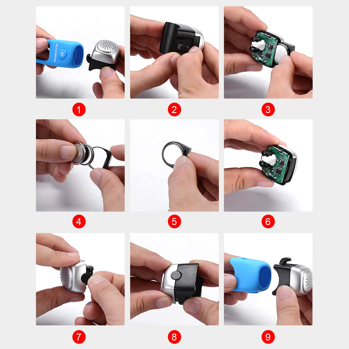 ROCKBROS 90dB Electric Bike Bell: Loud, Waterproof, 3 Tone Modes, Easy Fit