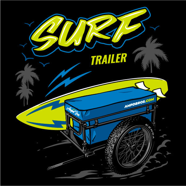 Ampd Bros Deluxe Beach Bike Trailer: Surfboard, Paddleboard, and Beach Gear Carrier