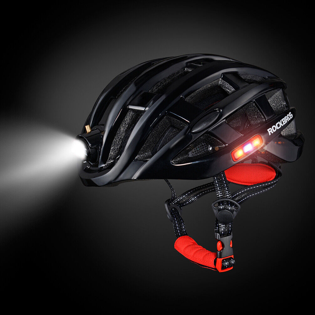 ROCKBROS Ultralight Cycling Helmet with USB Rechargeable LED Safety Light