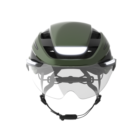 Lumos Ultra E-Bike Helmet with Integrated Eye Shield and Smart Turn Signals