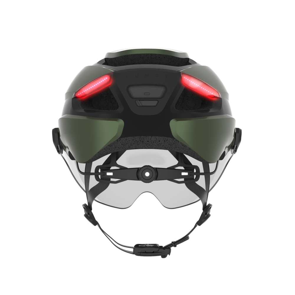 Lumos Ultra E-Bike Helmet with Integrated Eye Shield and Smart Turn Signals