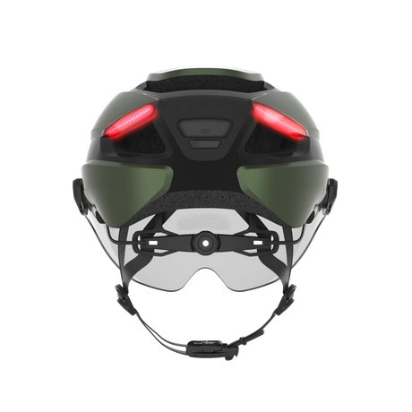 Lumos Ultra E-Bike Helmet with Integrated Eye Shield and Smart Turn Signals