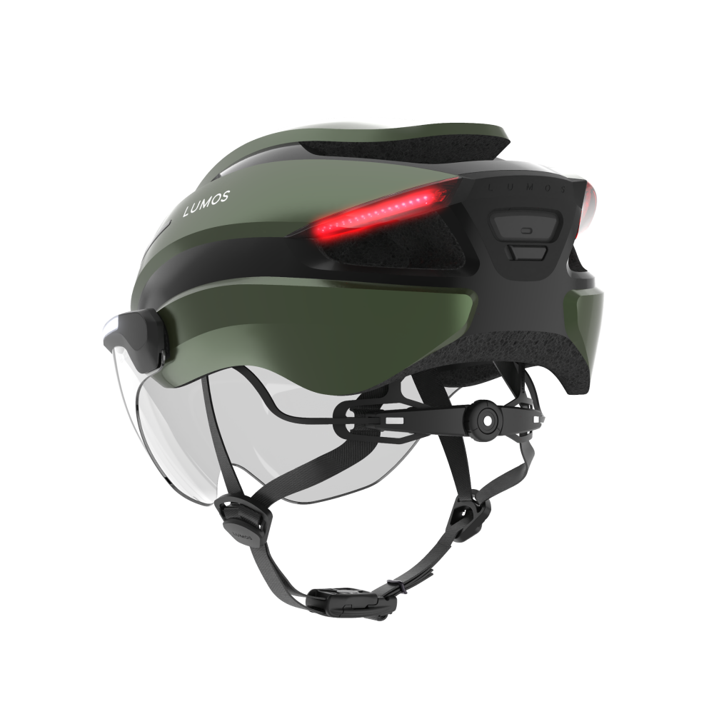 Lumos Ultra E-Bike Helmet with Integrated Eye Shield and Smart Turn Signals