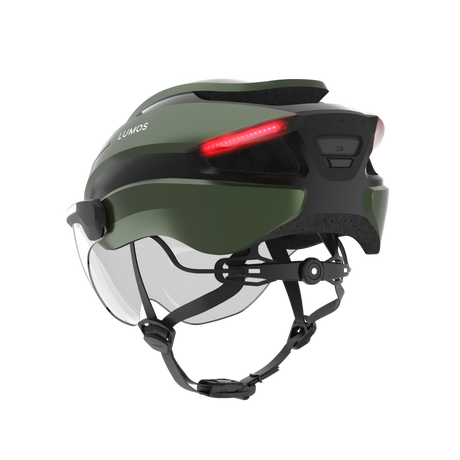 Lumos Ultra E-Bike Helmet with Integrated Eye Shield and Smart Turn Signals