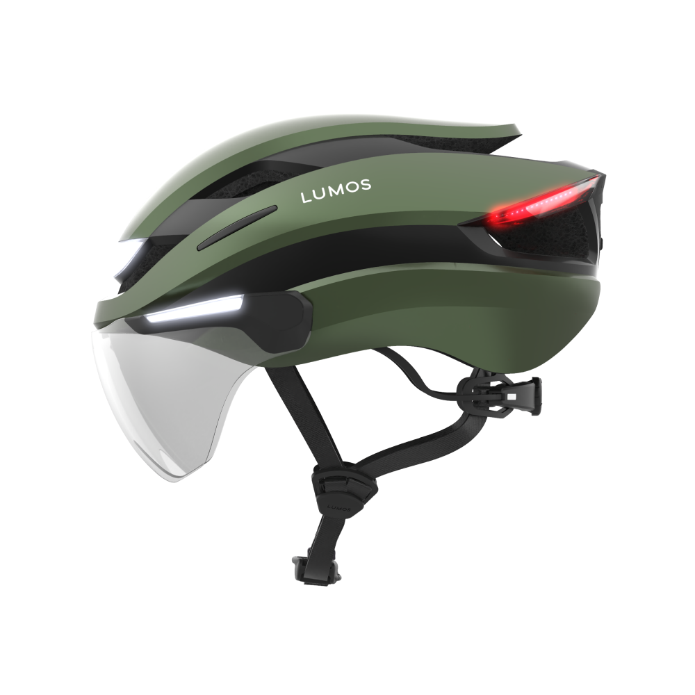 Lumos Ultra E-Bike Helmet with Integrated Eye Shield and Smart Turn Signals