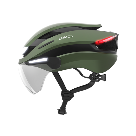 Lumos Ultra E-Bike Helmet with Integrated Eye Shield and Smart Turn Signals