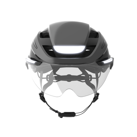 Lumos Ultra E-Bike Helmet with Integrated Eye Shield and Smart Turn Signals