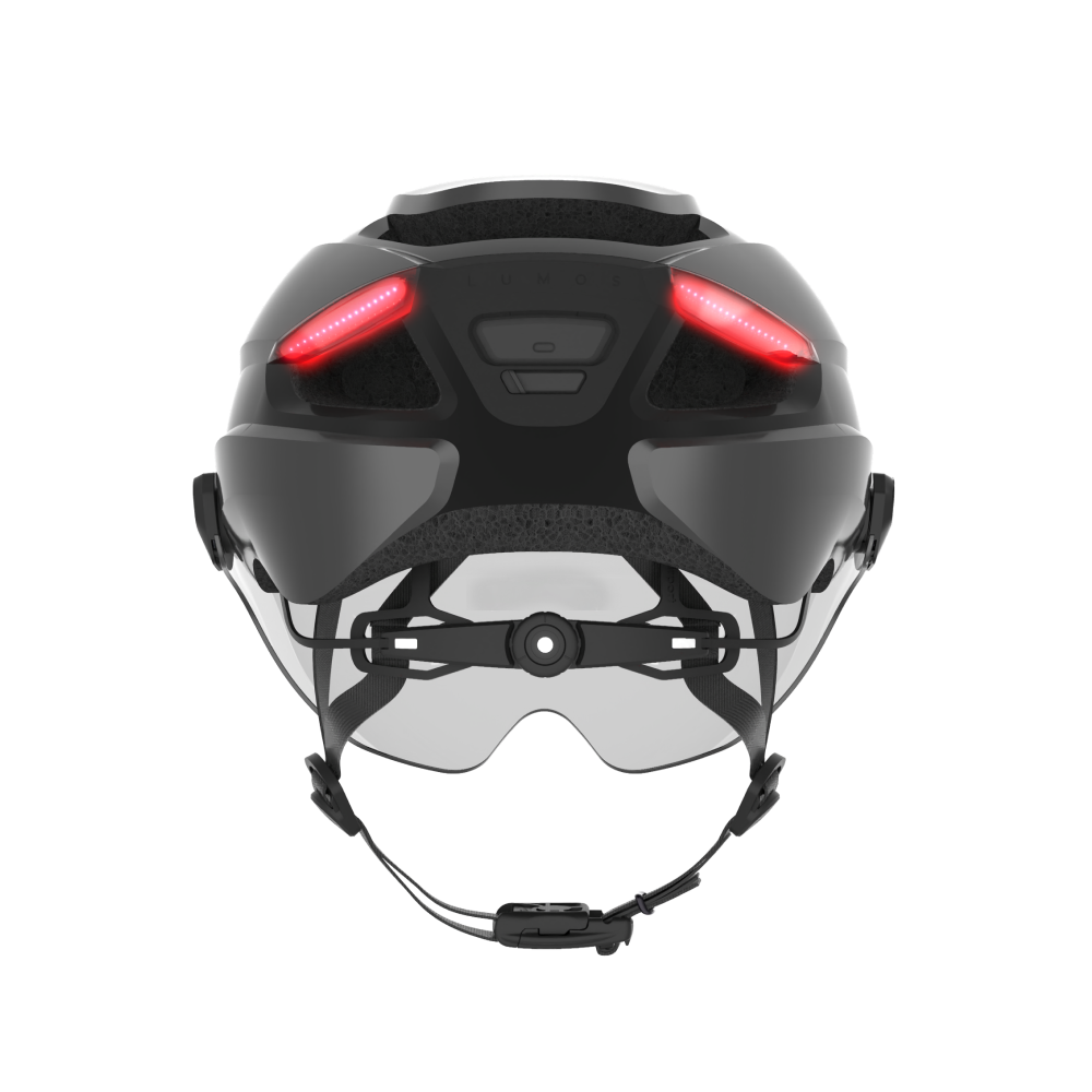 Lumos Ultra E-Bike Helmet with Integrated Eye Shield and Smart Turn Signals