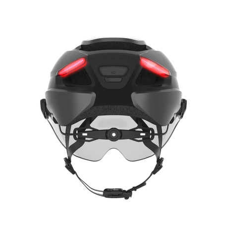Lumos Ultra E-Bike Helmet with Integrated Eye Shield and Smart Turn Signals
