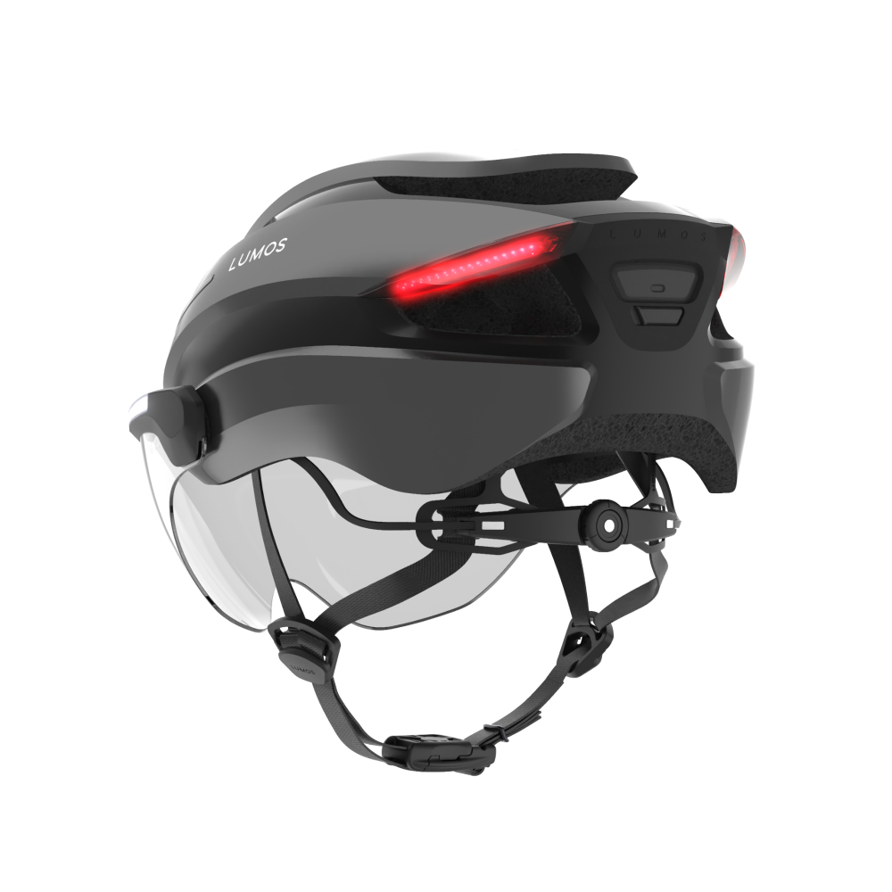 Lumos Ultra E-Bike Helmet with Integrated Eye Shield and Smart Turn Signals