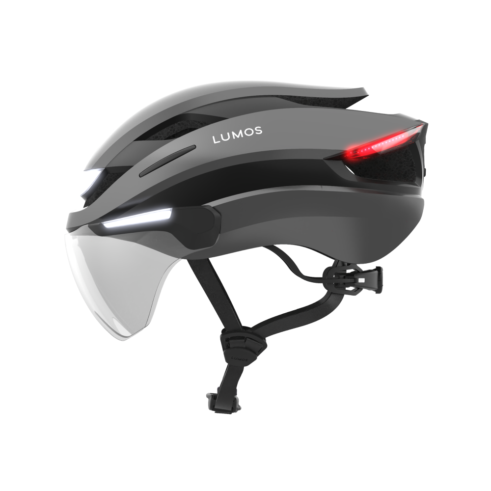 Lumos Ultra E-Bike Helmet with Integrated Eye Shield and Smart Turn Signals