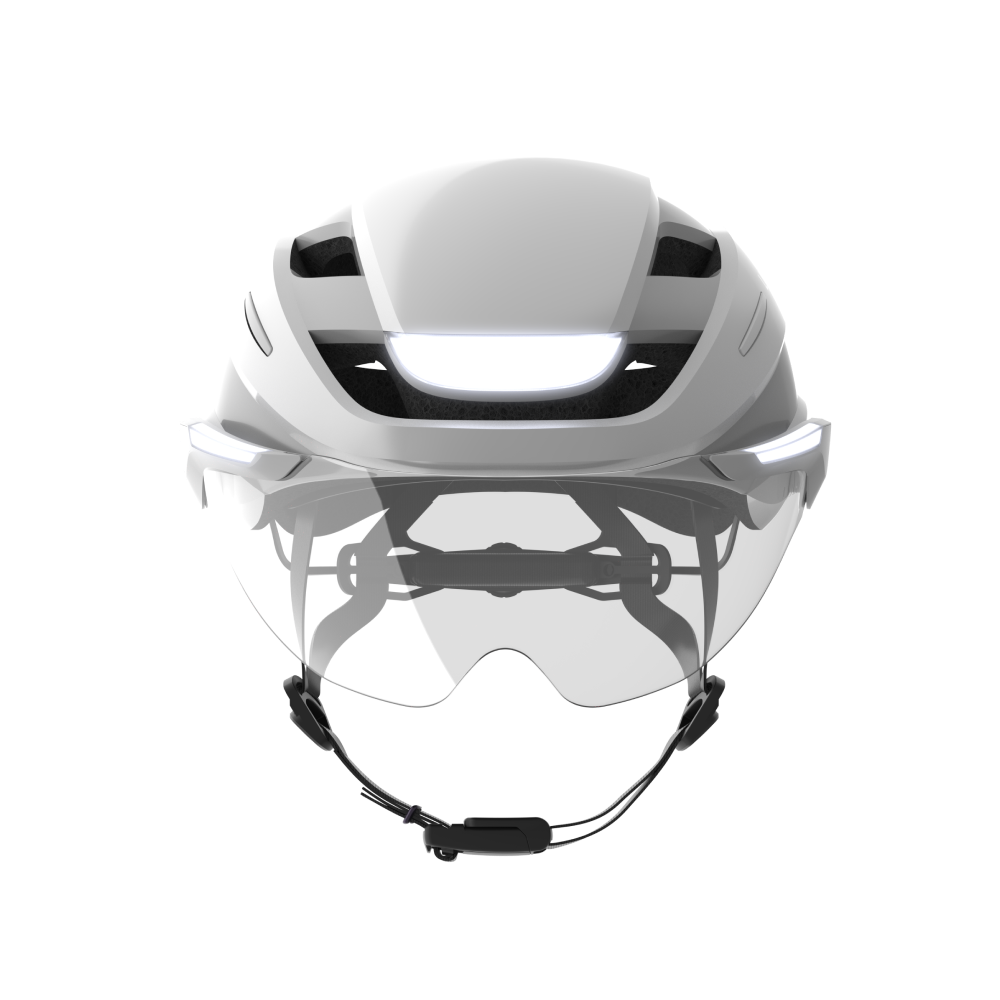 Lumos Ultra E-Bike Helmet with Integrated Eye Shield and Smart Turn Signals