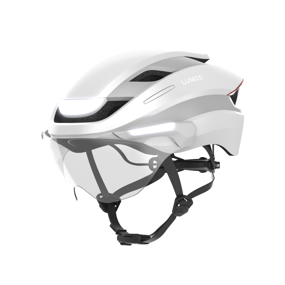Lumos Ultra E-Bike Helmet with Integrated Eye Shield and Smart Turn Signals