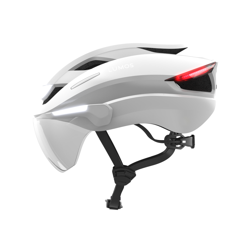 Lumos Ultra E-Bike Helmet with Integrated Eye Shield and Smart Turn Signals