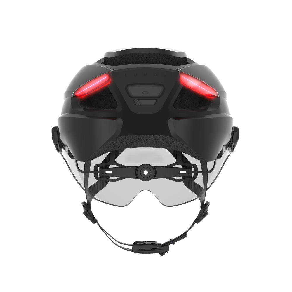 Lumos Ultra E-Bike Helmet with Integrated Eye Shield and Smart Turn Signals