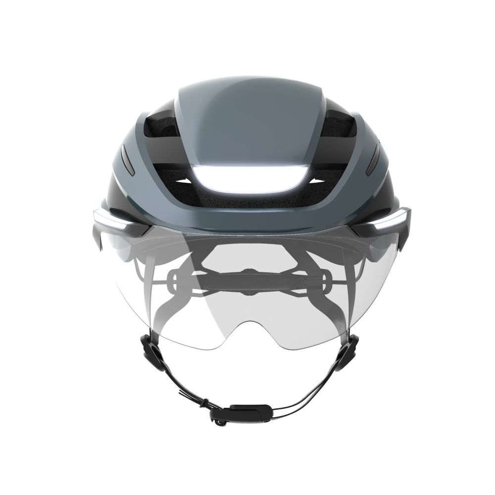 Lumos Ultra E-Bike Helmet with Integrated Eye Shield and Smart Turn Signals