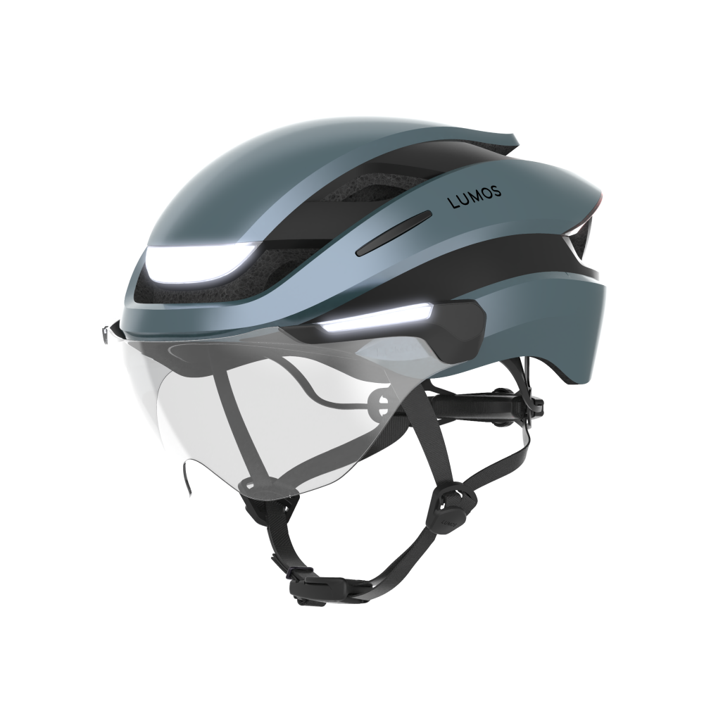 Lumos Ultra E-Bike Helmet with Integrated Eye Shield and Smart Turn Signals