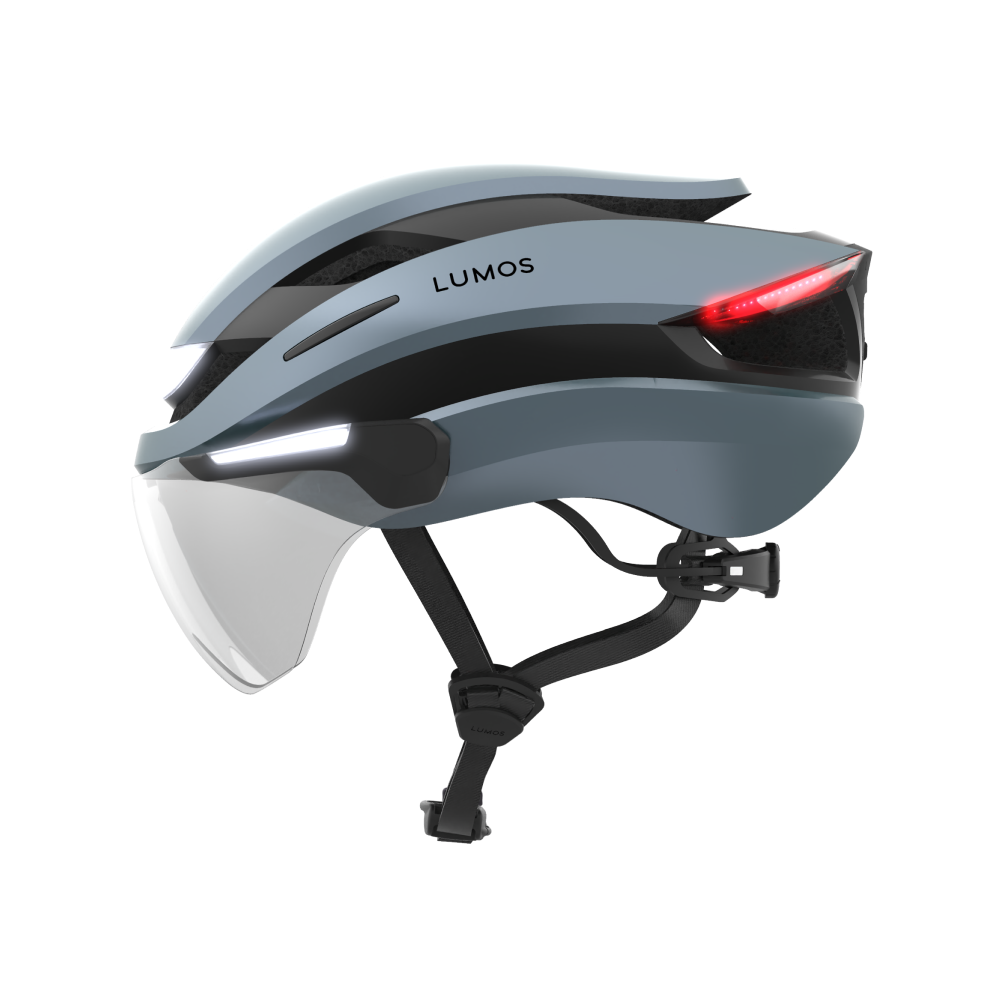 Lumos Ultra E-Bike Helmet with Integrated Eye Shield and Smart Turn Signals