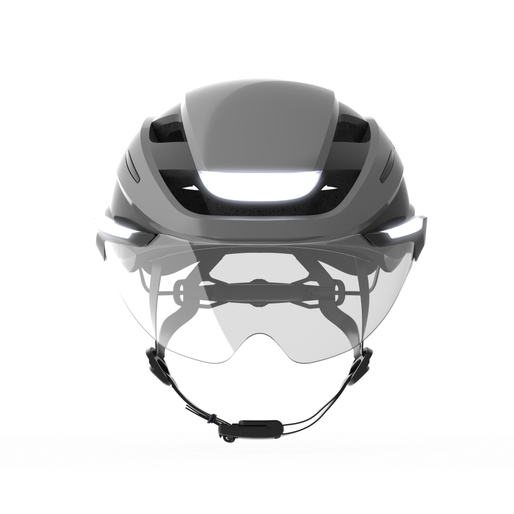 Lumos Ultra E-Bike Helmet with Integrated Eye Shield and Smart Turn Signals