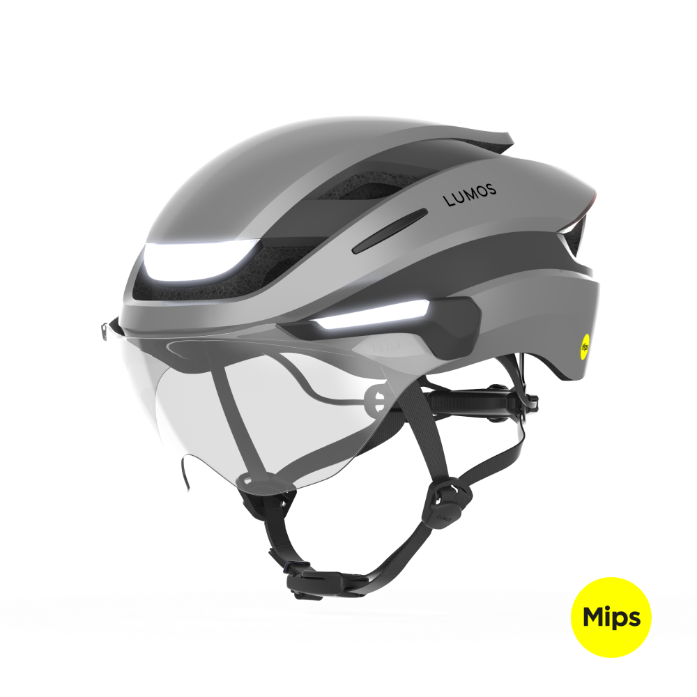 Lumos Ultra E-Bike Helmet with Integrated Eye Shield and Smart Turn Signals